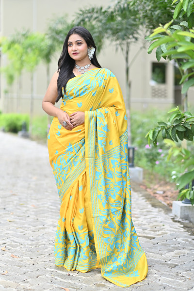 ADISHAKTI BLENDED SILK KANTHA SAREE
