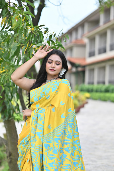 ADISHAKTI BLENDED SILK KANTHA SAREE