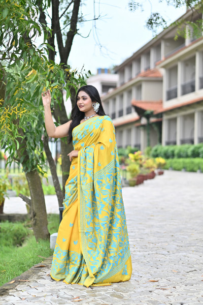 ADISHAKTI BLENDED SILK KANTHA SAREE