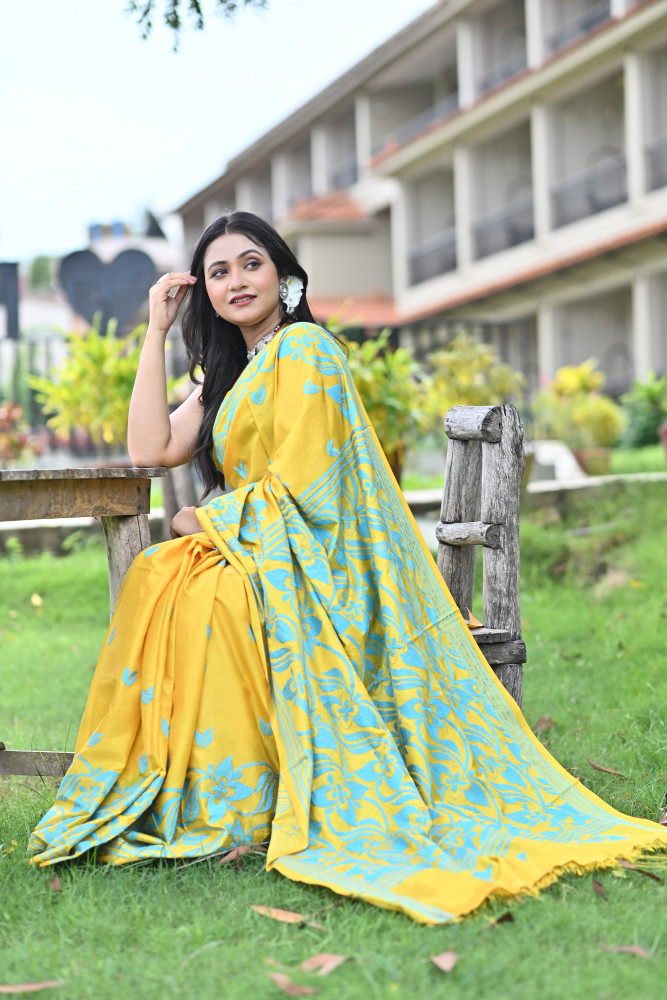 ADISHAKTI BLENDED SILK KANTHA SAREE
