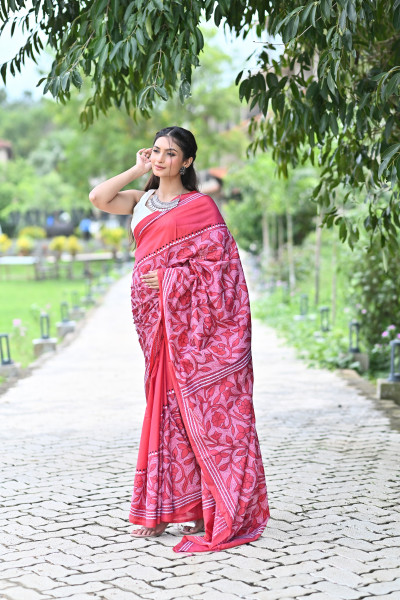 NARAYANI BLENDED SILK KANTHA SAREE