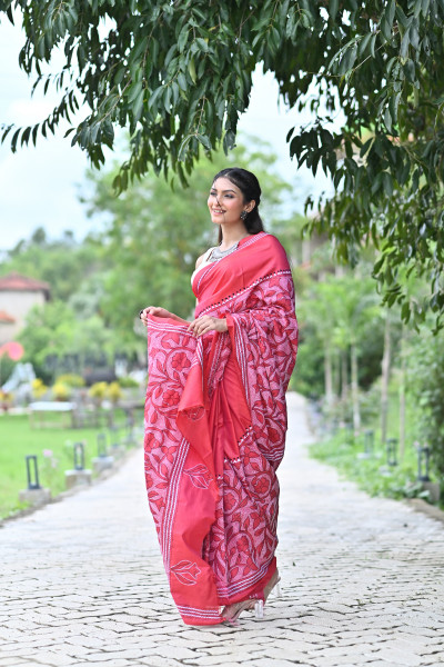 NARAYANI BLENDED SILK KANTHA SAREE