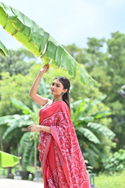 NARAYANI BLENDED SILK KANTHA SAREE