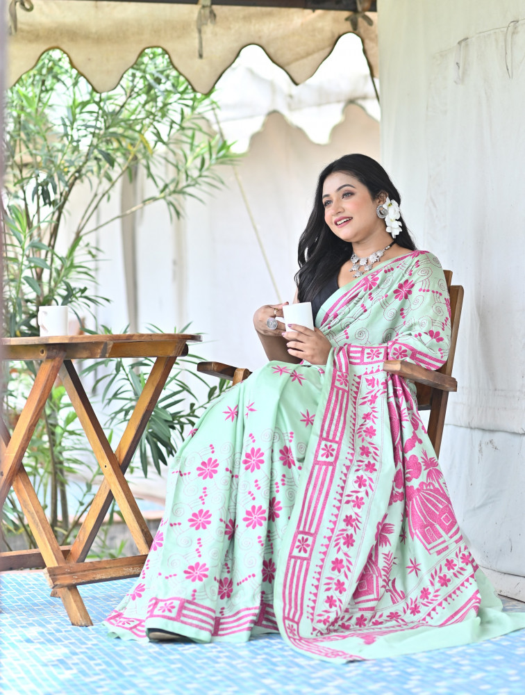 SHARVANI BLENDED SILK KANTHA SAREE