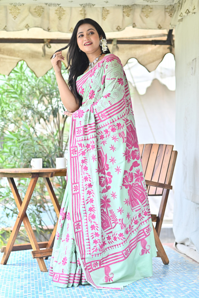 SHARVANI BLENDED SILK KANTHA SAREE