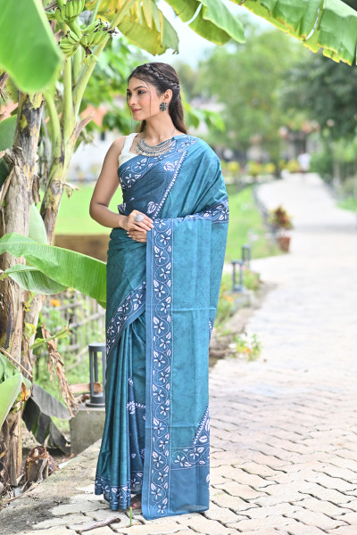 SHUBHADA BLENDED SILK KANTHA SAREE