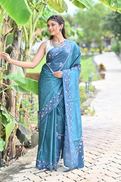 SHUBHADA BLENDED SILK KANTHA SAREE