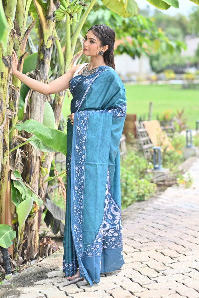 SHUBHADA BLENDED SILK KANTHA SAREE