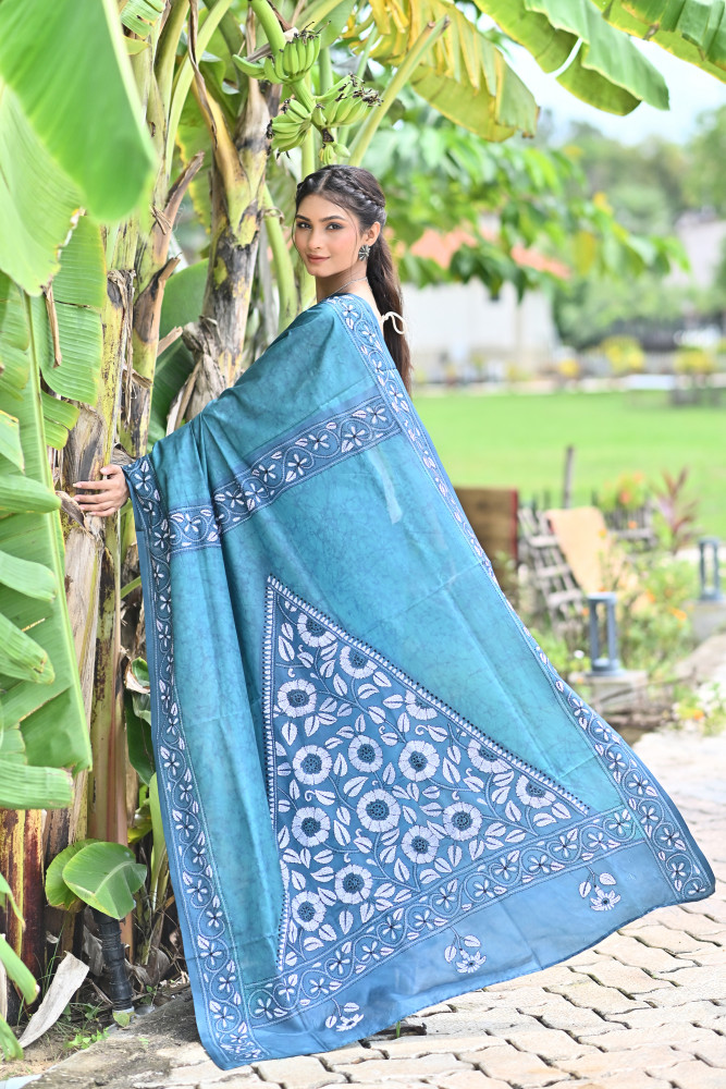 SHUBHADA BLENDED SILK KANTHA SAREE