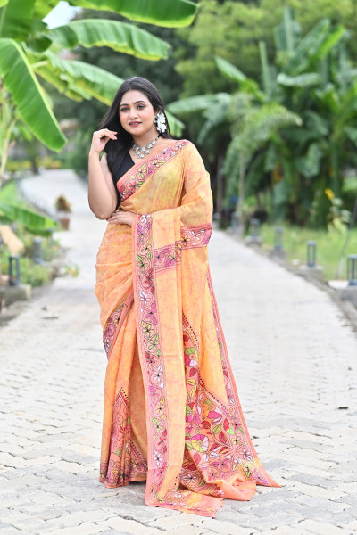KARUNAMAYI BLENDED SILK KANTHA SAREE