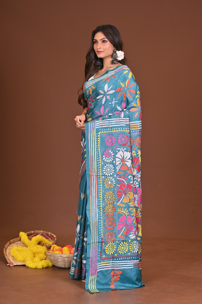 SHALINISHOBHA BLENDED SILK KANTHA SAREE
