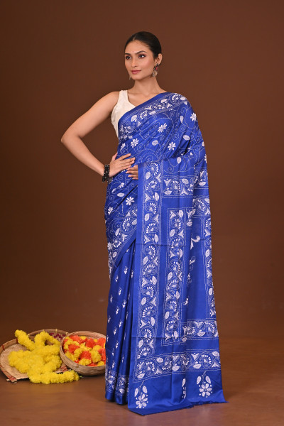 SUMADHURA BLENDED SILK KANTHA SAREE