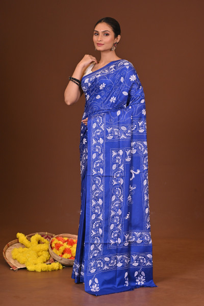 SUMADHURA BLENDED SILK KANTHA SAREE