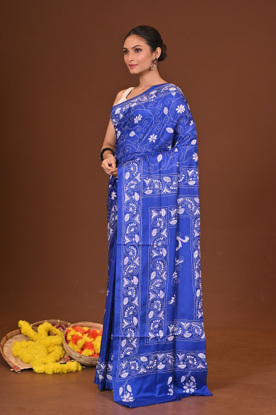 SUMADHURA BLENDED SILK KANTHA SAREE