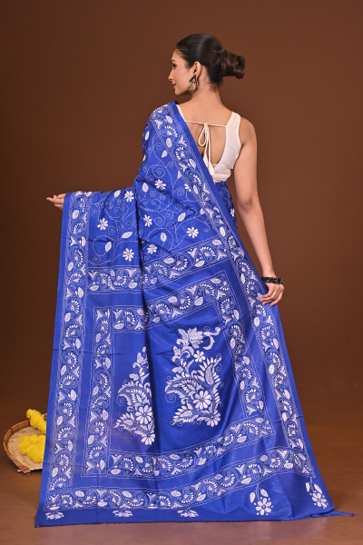 SUMADHURA BLENDED SILK KANTHA SAREE