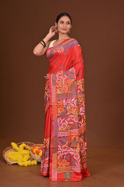 SURORAJANI BLENDED SILK KANTHA SAREE
