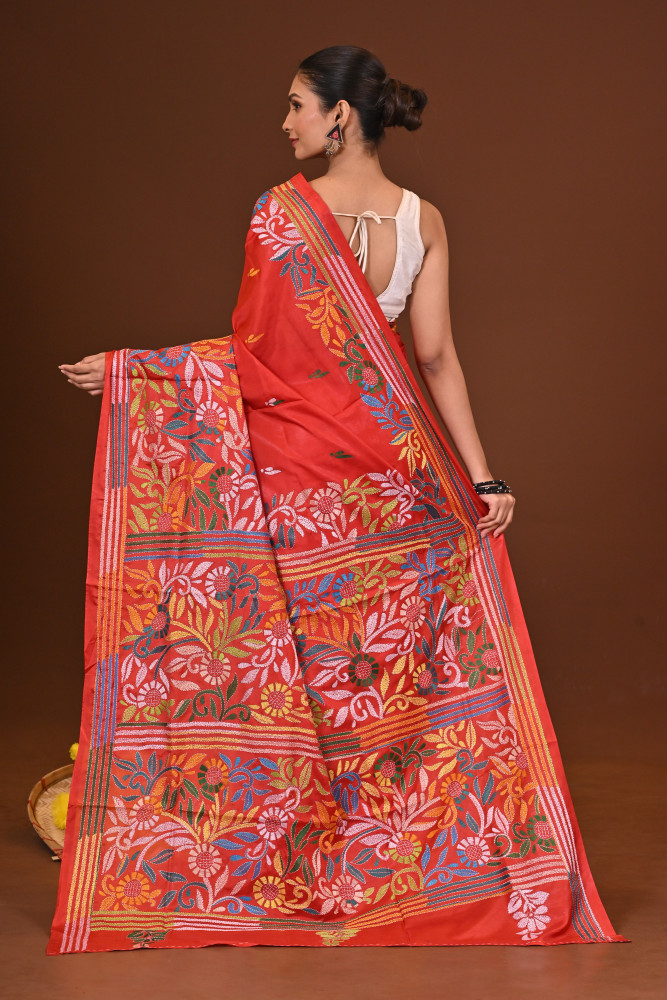 SURORAJANI BLENDED SILK KANTHA SAREE