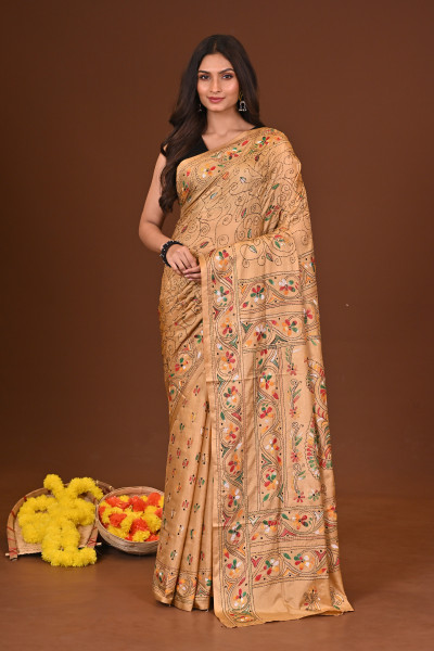 SUVRATA BLENDED SILK KANTHA SAREE