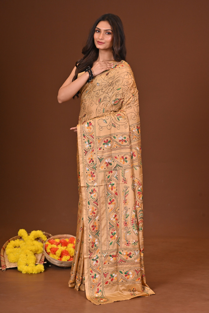SUVRATA BLENDED SILK KANTHA SAREE