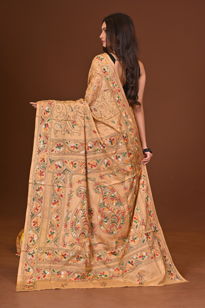SUVRATA BLENDED SILK KANTHA SAREE