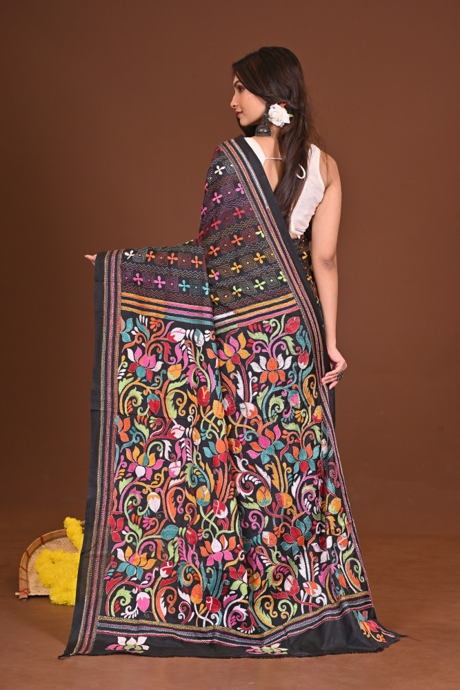 TAMORTITHI BLENDED SILK KANTHA SAREE