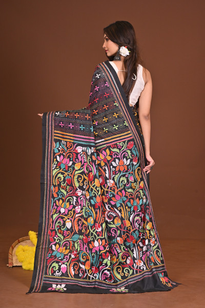 TAMORTITHI BLENDED SILK KANTHA SAREE