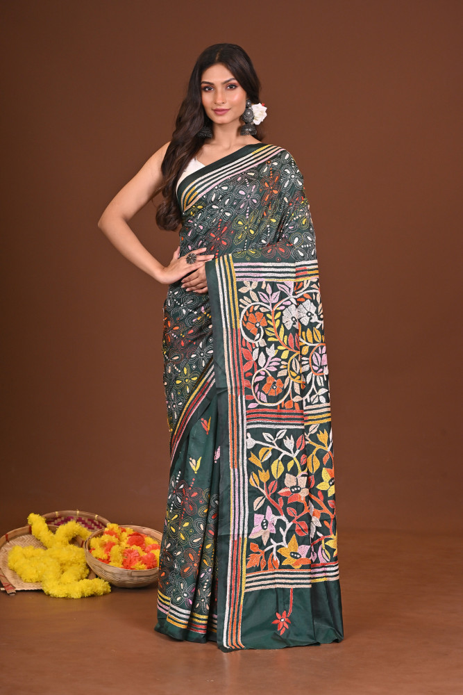 TAPASWINI BLENDED SILK KANTHA SAREE