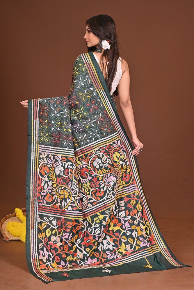 TAPASWINI BLENDED SILK KANTHA SAREE