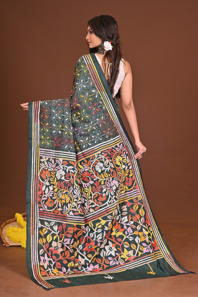 TAPASWINI BLENDED SILK KANTHA SAREE