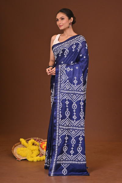 TARANGINI BLENDED SILK KANTHA SAREE