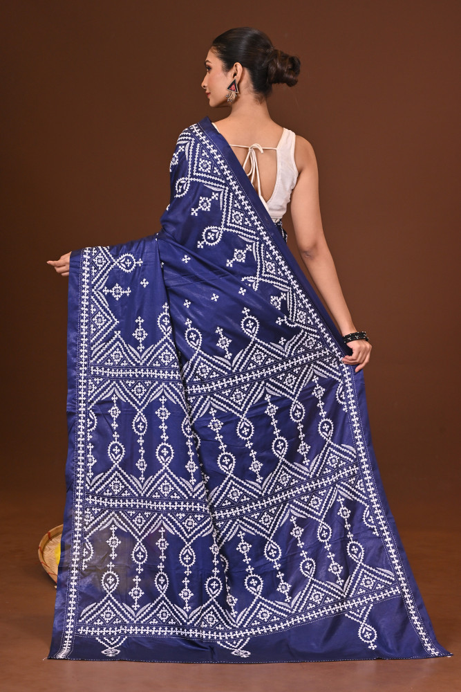 TARANGINI BLENDED SILK KANTHA SAREE
