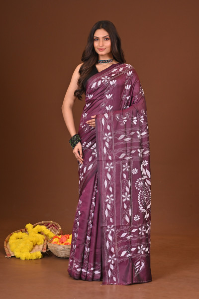 TARUNIKA BLENDED SILK KANTHA SAREE