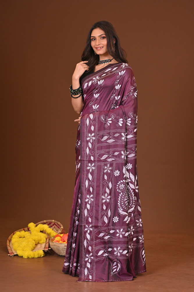 TARUNIKA BLENDED SILK KANTHA SAREE