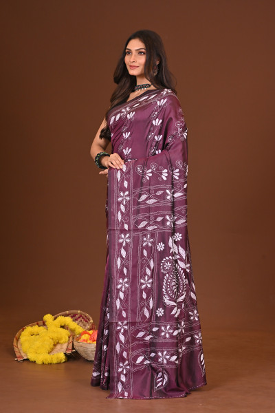 TARUNIKA BLENDED SILK KANTHA SAREE