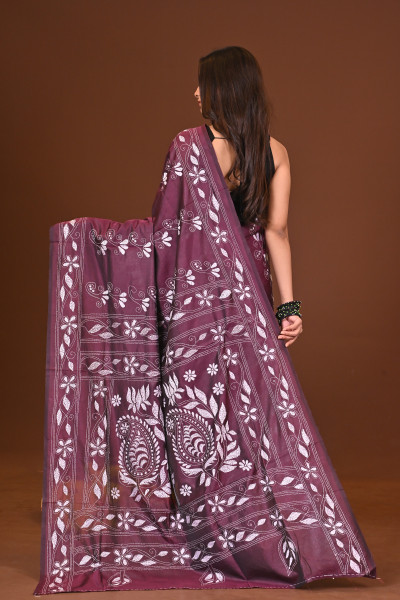 TARUNIKA BLENDED SILK KANTHA SAREE