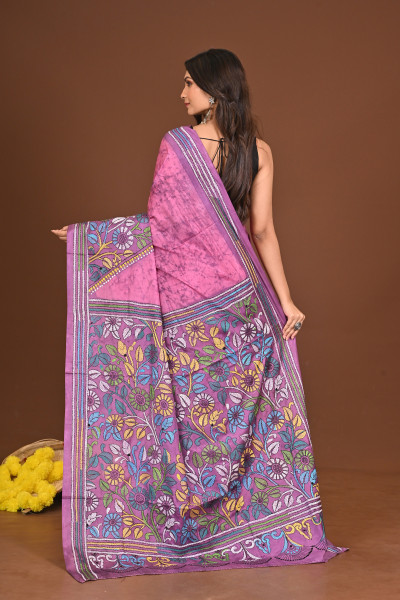TARUNTITHI BLENDED SILK KANTHA SAREE