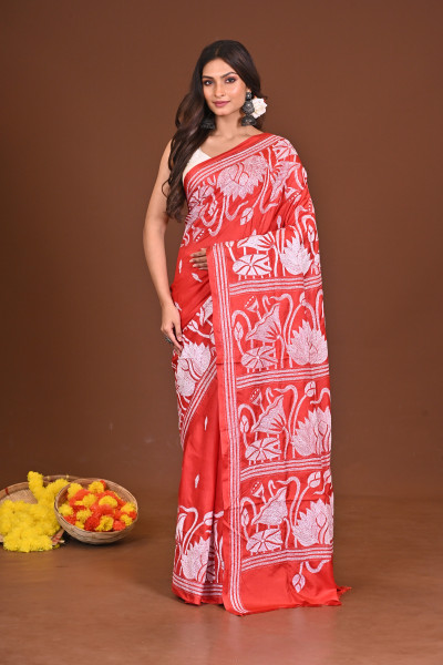 TEJTARANGINI BLENDED SILK KANTHA SAREE
