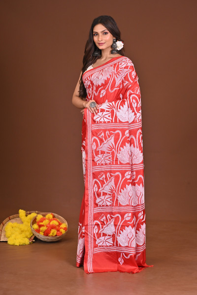 TEJTARANGINI BLENDED SILK KANTHA SAREE
