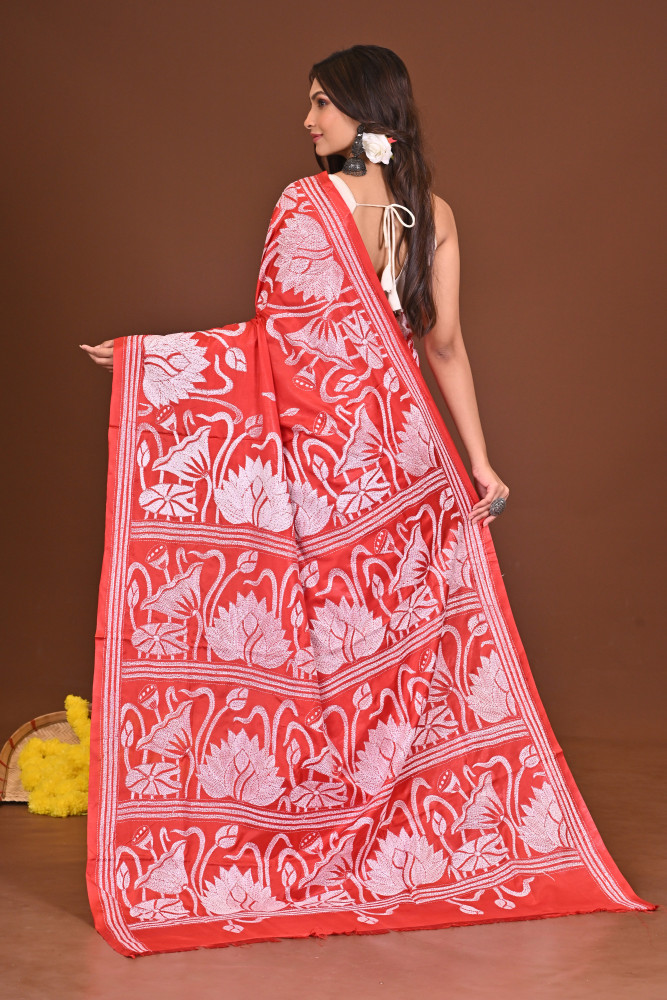 TEJTARANGINI BLENDED SILK KANTHA SAREE