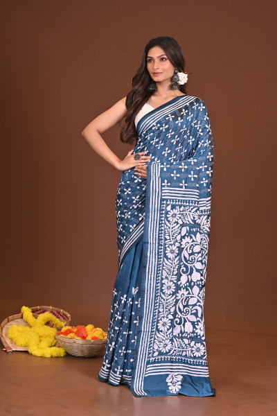 TITHITARANGA BLENDED SILK KANTHA SAREE