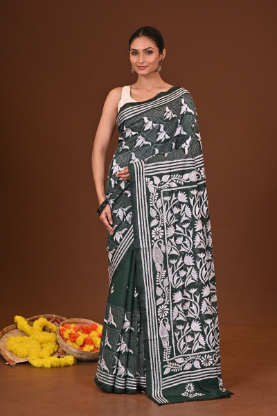 TOPOBANI BLENDED SILK KANTHA SAREE