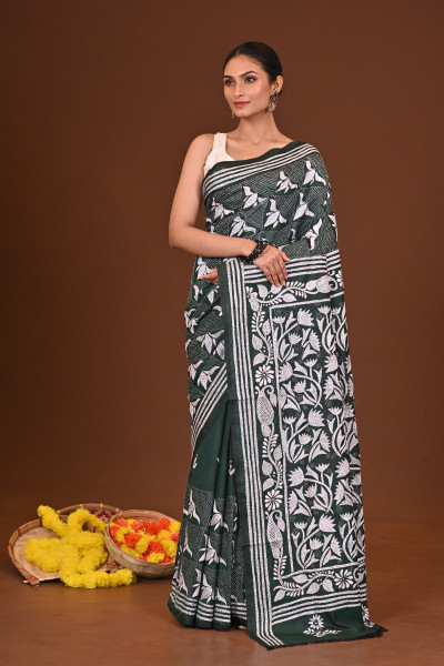 TOPOBANI BLENDED SILK KANTHA SAREE