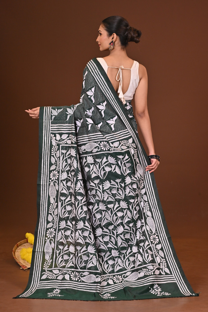 TOPOBANI BLENDED SILK KANTHA SAREE