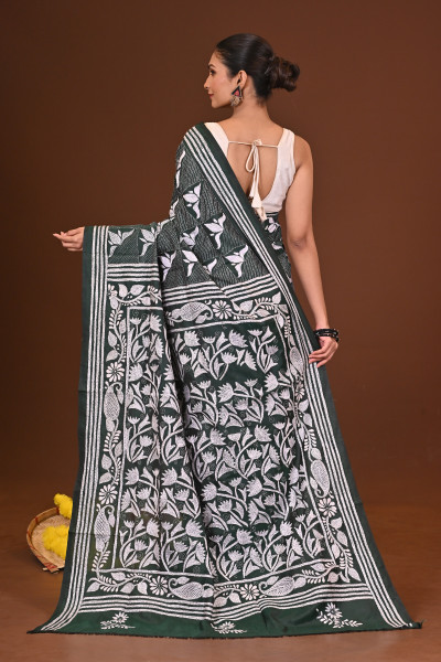 TOPOBANI BLENDED SILK KANTHA SAREE