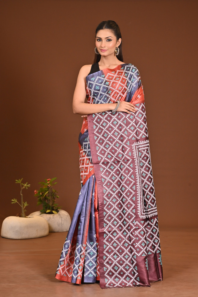 Image of TOSSOR DAI GUJRATI MIRROR SAREE