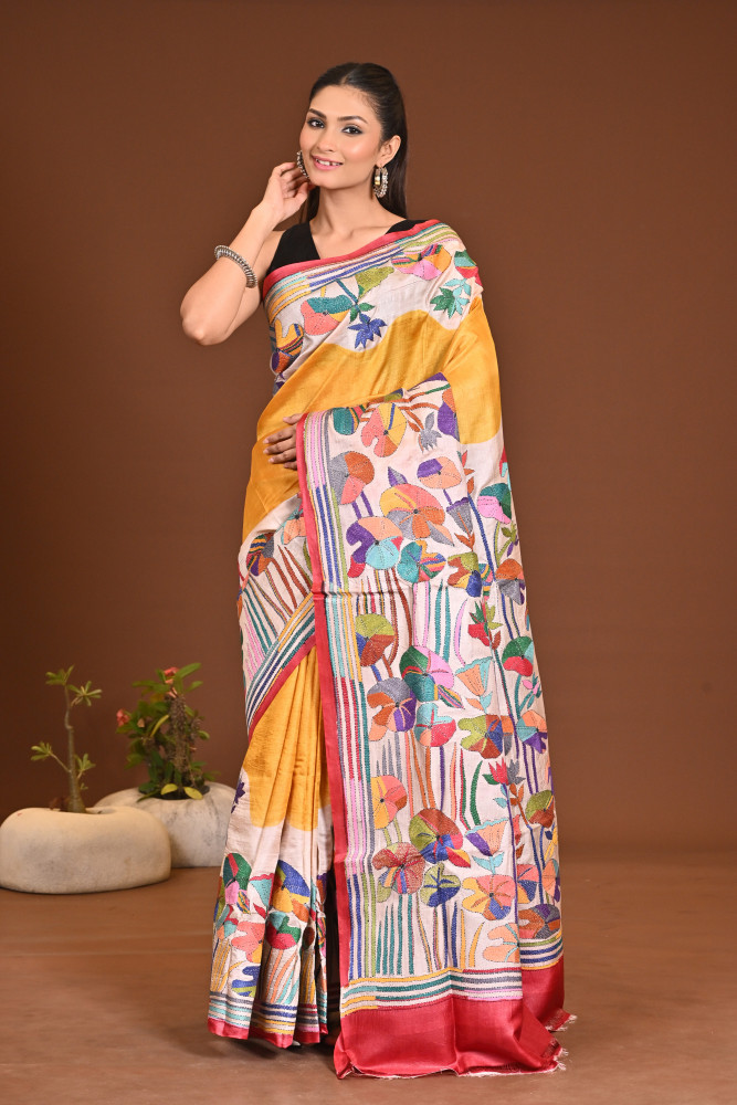 TOSSOR DYE  KANTHA SAREE