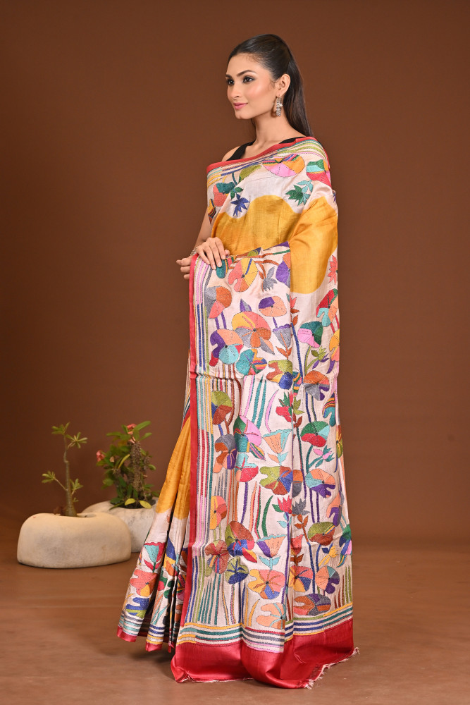 TOSSOR DYE  KANTHA SAREE