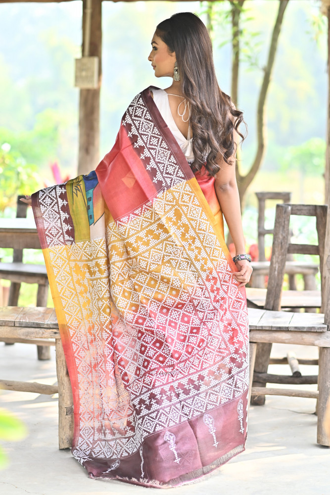 TOSSOR FUSION KANTHA SAREE