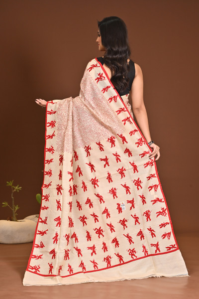 TUSSAR BHOOT APPLIQ SAREE