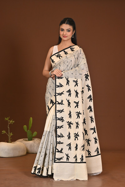 TUSSAR BHOOT APPLIQ SAREE